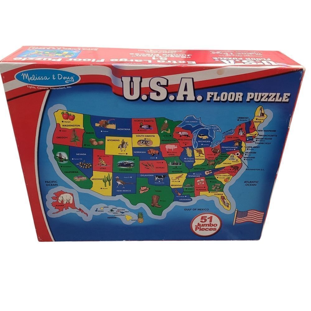 USA floor puzzle 52 pieces